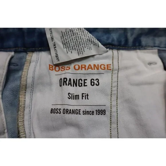 Mens Hugo Boss Orange Jeans Size‎ 36x36 Blue Acid Wash Range 63 Slim Fit Pants - Picture 9 of 10